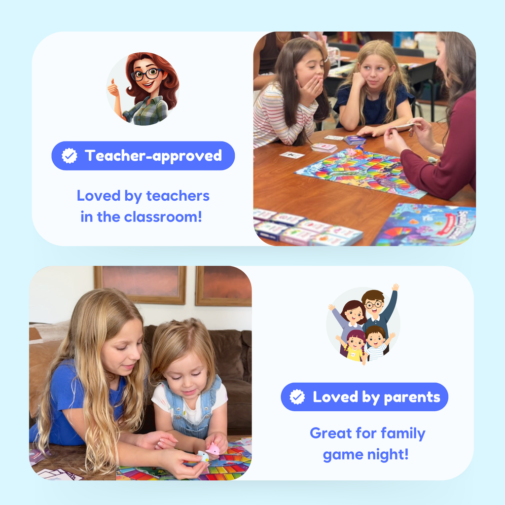 Squishyland game squishy character pieces showing colorful squishable figures included with the game