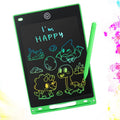 LCD writing tablets for kids available in multiple colors — pink, blue, green, and black