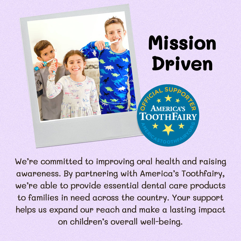 Parent and child brushing teeth together using 2-Minute Kids Toothbrush Timer on bathroom counter