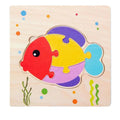 Montessori Games Baby Animals/traffic Kid's Cognition Puzzles Toys Wooden Cartoon Cognition Puzzle Toys Matching Education Game